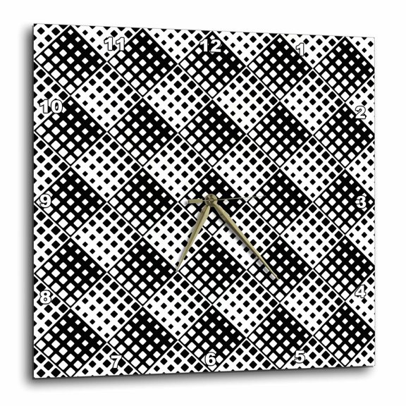 3drose, Geometrical Square Pattern Background - Abstract Vector Design, 13x13 Wall Clock
