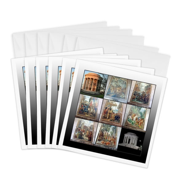 3drose, George Rogers Clark Memorial Collage, 6 Greeting Cards with Envelopes