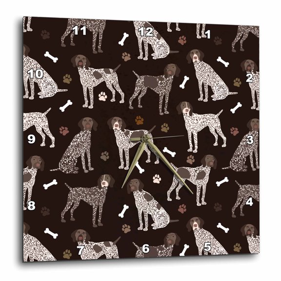 3drose, German Shorthaired Pointer, 15x15 Wall Clock