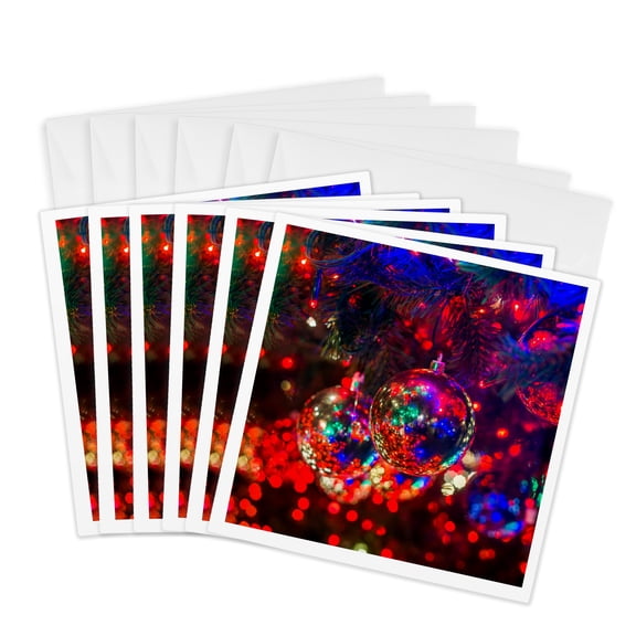 3drose, Germany, Berlin, Potsdamer Platz, Christmas Tree Detail, 6 Greeting Cards with Envelopes