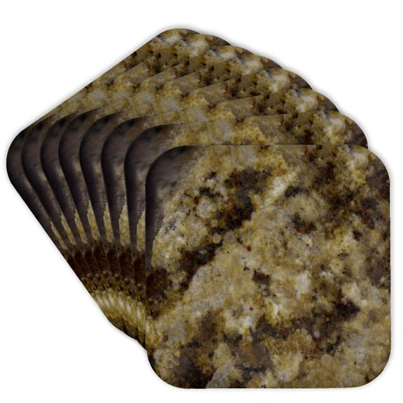 3drose, Giallo Farfalla Granite Print, Set of 8 Coasters - Soft