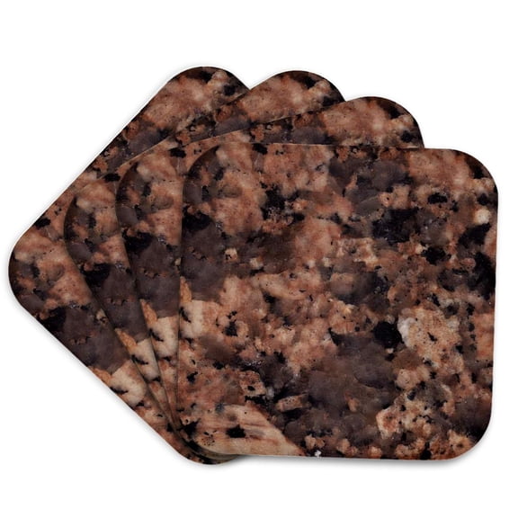 3drose, Giallo Fiorito Granite Print, Set of 4 Coasters - Cork