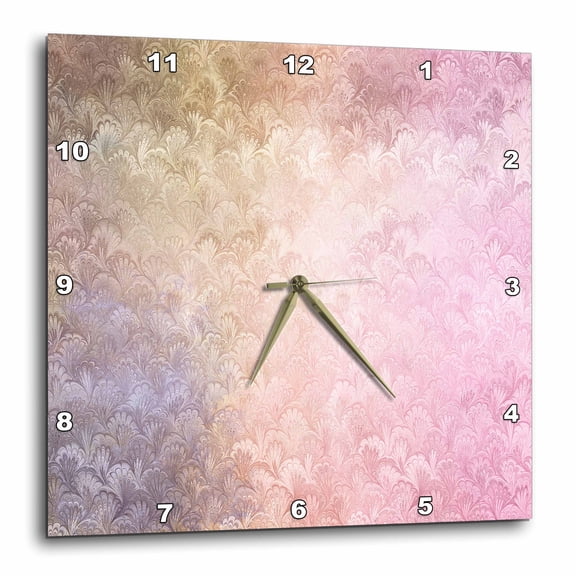 3drose, Girly Trend Pink Mermaid Scales Glitter Glamor, 13x13 Wall Clock