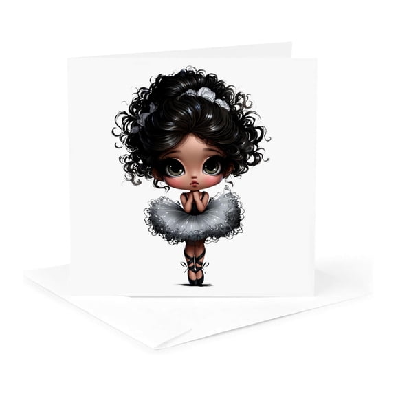 3drose, Glam Little Girl Ballerina, 1 Greeting Card with Envelope