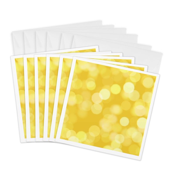3drose, Glittery Gold, 6 Greeting Cards with Envelopes