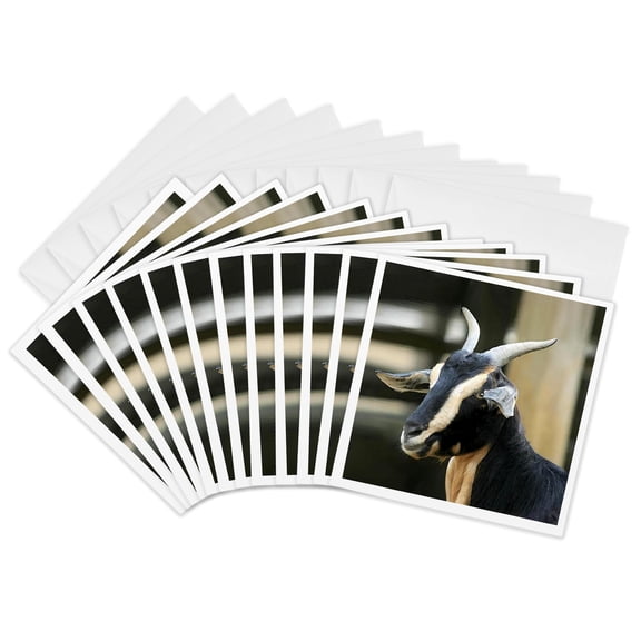 3drose, Goat, 12 Greeting Cards with Envelopes