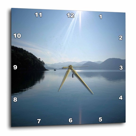 3drose, Gokova Bay a Stunning Panoramic Shot of a Bay and Still Water Against Mountains, 15x15 Wall Clock