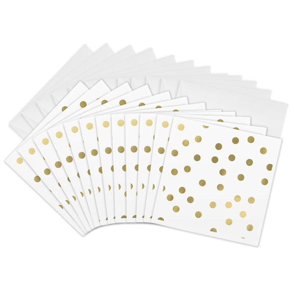 3drose, Gold Confetti Glam, 12 Greeting Cards with Envelopes