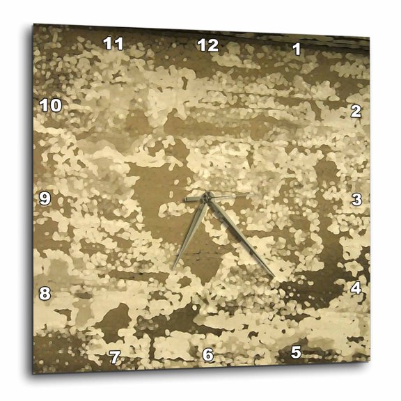 3drose, Gold Grunge Metallic, 13x13 Wall Clock