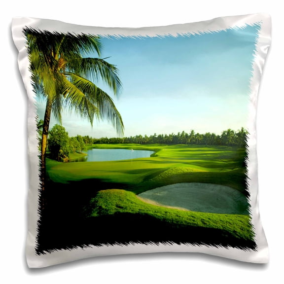 3drose, Golf Course on Thailand, 16x16 inch Pillow Case