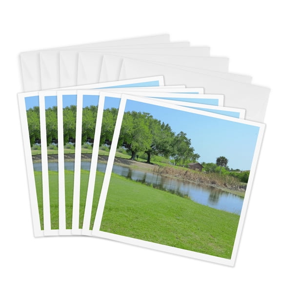 3drose, Golf Outing, 6 Greeting Cards with Envelopes