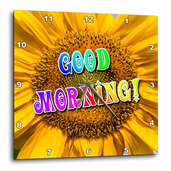 3drose, Good Morning Floral Seventies Design, 13x13 Wall Clock