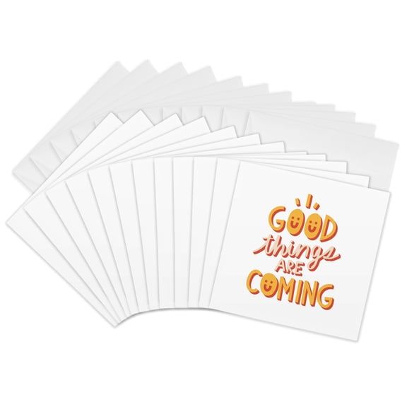 3drose, Good Things Are Coming, 12 Greeting Cards with Envelopes