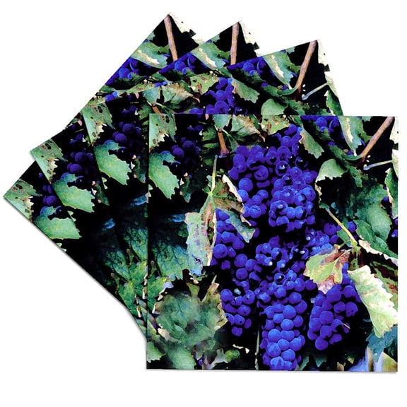 3drose, Grapes, Set of 4 Ceramic Tile Coasters