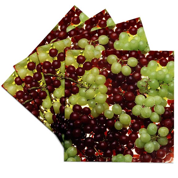3drose, Grapes, Set of 4 Ceramic Tile Coasters