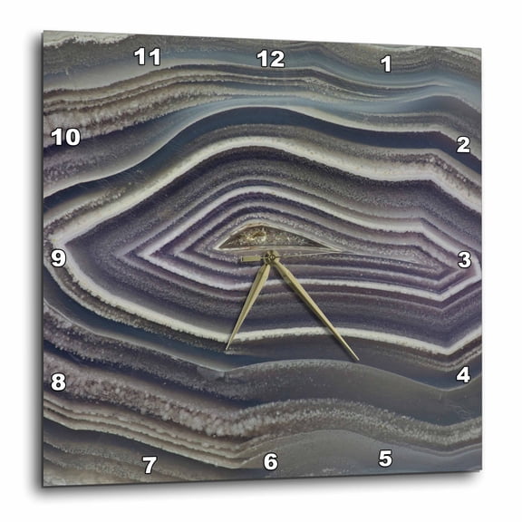 3drose, Gray, Banded Agate, Quartzsite, 10x10 Wall Clock