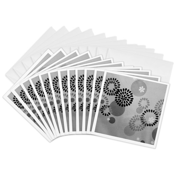 3drose, Gray Gears, 12 Greeting Cards with Envelopes