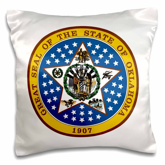 3drose, Great Seal of the State of Oklahoma (pd-us), 16x16 inch Pillow Case