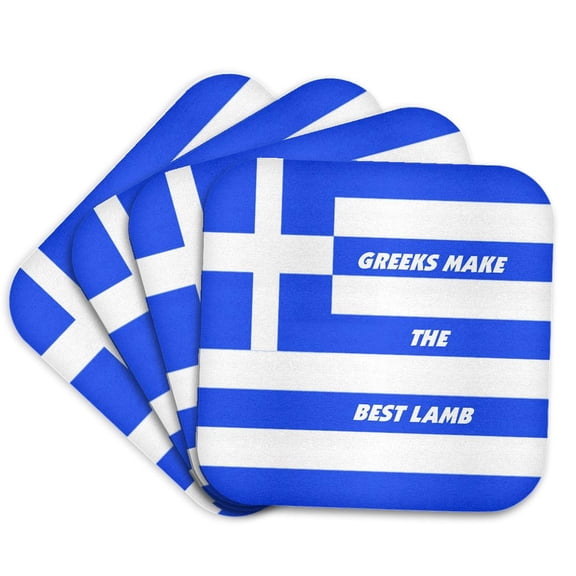 3drose, Greek Chefs, Set of 4 Coasters - Cork