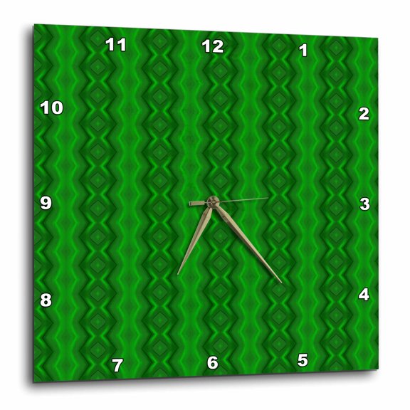 3drose, Green Plasma Kente Geometric Abstract Pattern Textile, 10x10 Wall Clock