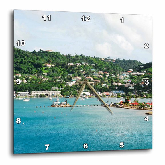3drose, Grenada, St George, Carenage, Residential Area, Bay - Ca19 Aas0009 - Anthony Asael, 10x10 Wall Clock