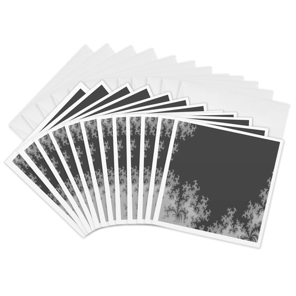 3drose, Grey Floral Background, 12 Greeting Cards with Envelopes
