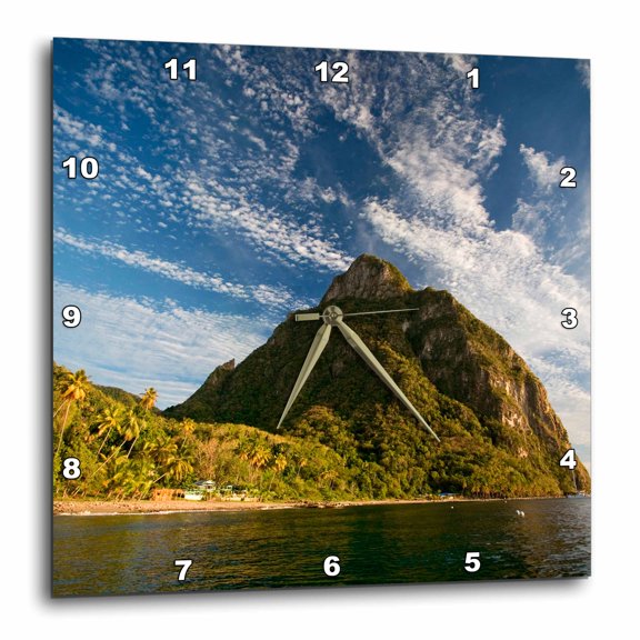 3drose, Gros Piton, St. Lucia, 15x15 Wall Clock