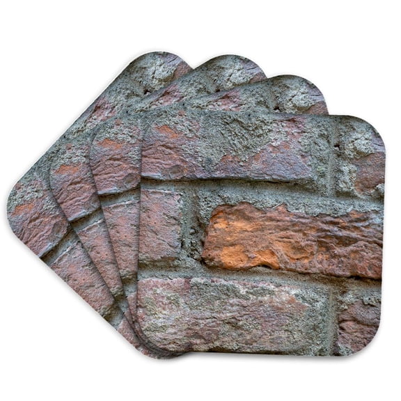 3drose, Grunge Old Brick Wall. a Stone Texture, Pattern or Background, Set of 4 Coasters - Cork