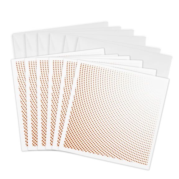 3drose, Halftone Circle Pattern Background - Abstract Vector Graphic, 6 Greeting Cards with Envelopes