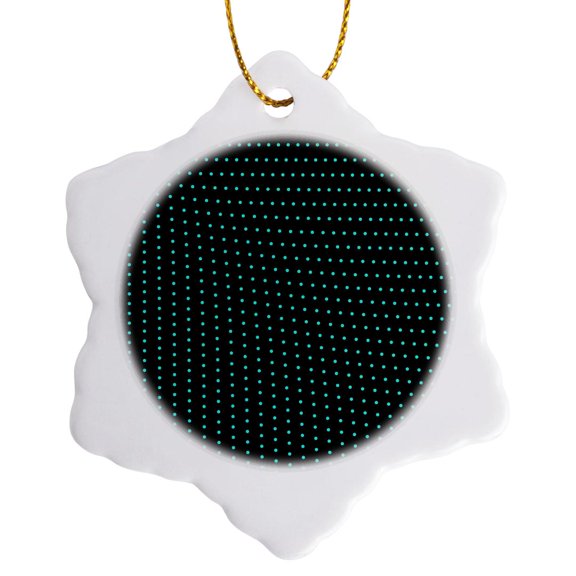 3drose, Halftone Circle Pattern Background - Abstract Vector Illustration, 3 inch Snowflake Porcelain Ornament