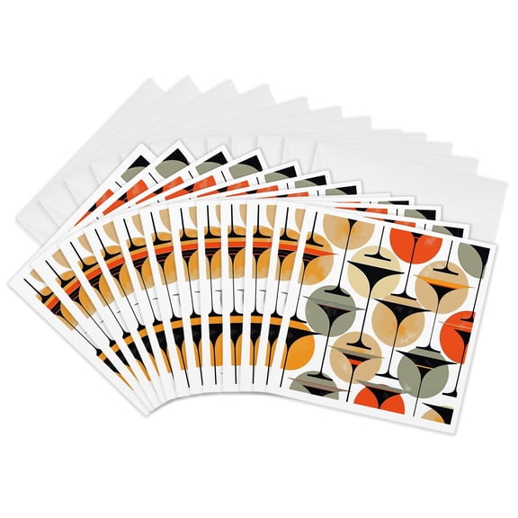 3drose, Happy Birthday Text Greeting 80s Style, 12 Greeting Cards with Envelopes