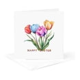 thumbnail image 1 of 3drose, Happy Easter and Colorful Tulip Flowers. Awesome Easter Greeting, 1 Greeting Card with Envelope, 1 of 6