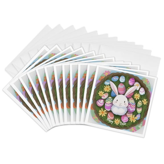 3drose, Happy Easter from an Anime-style Bunny. Positive Greeting Card, Gift, 12 Greeting Cards with Envelopes