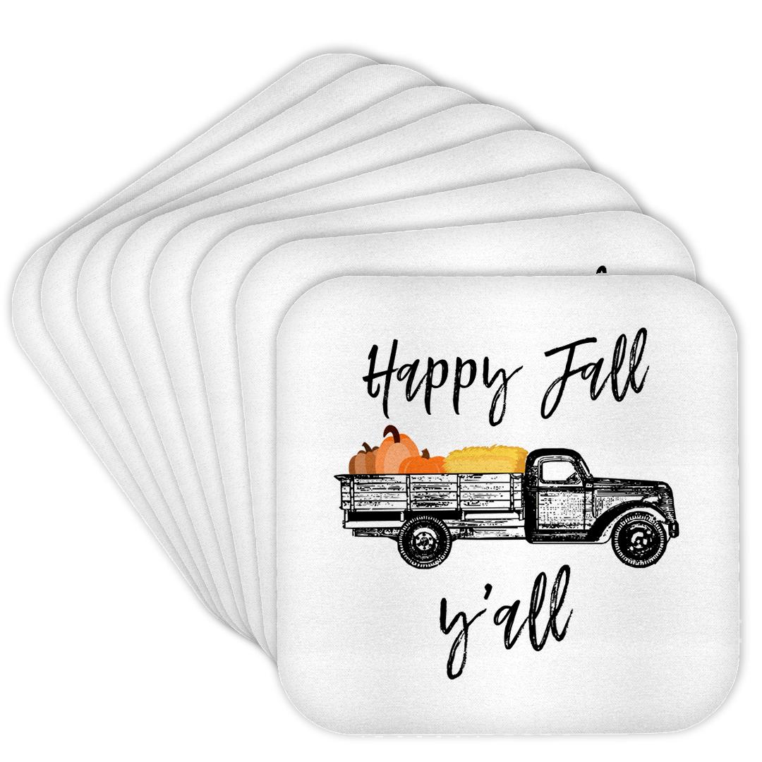 3drose, Happy Fall Yall Old Truck, Pumpkins, and Hay Clipart. White ...