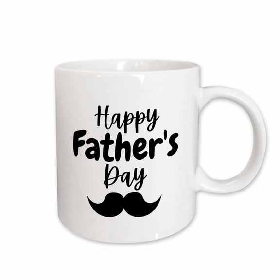 3drose, Happy Fathers Day Mustache Design, 11oz Mug