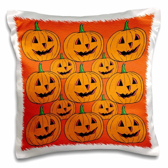 3drose, Happy Jack O Lantern Pattern, 16x16 inch Pillow Case