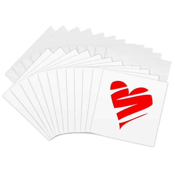 3drose, Heartbroken Broken Heart, 12 Greeting Cards with Envelopes