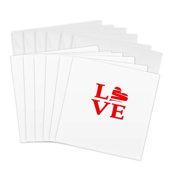 3drose, Heartbroken Broken Love Heart, 6 Greeting Cards with Envelopes