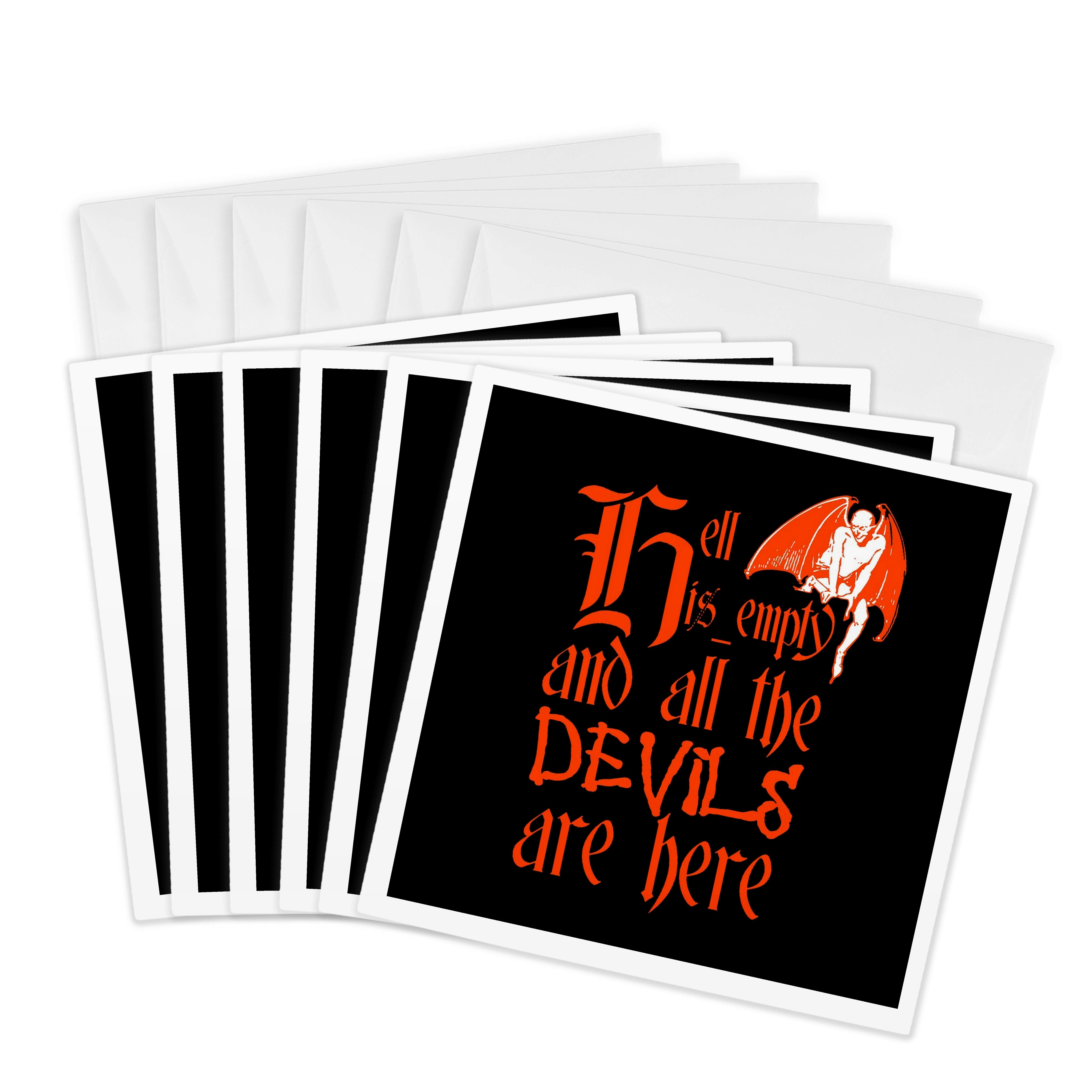 3drose, Hell Is Empty and All the Devils Are Here Red Text, 6 Greeting ...