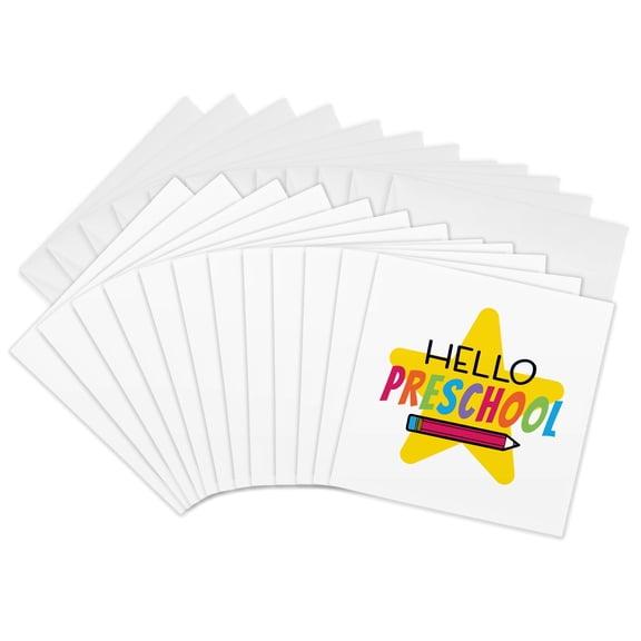 3drose, Hello Preschool, 12 Greeting Cards with Envelopes