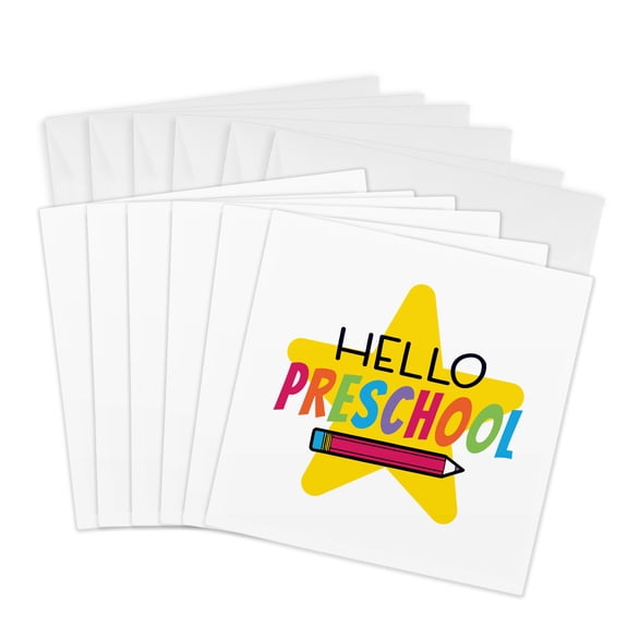 3drose, Hello Preschool, 6 Greeting Cards with Envelopes