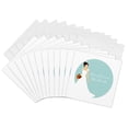thumbnail image 1 of 3drose, Here Comes the Bride - Brunette Blue, 12 Greeting Cards with Envelopes, 1 of 7