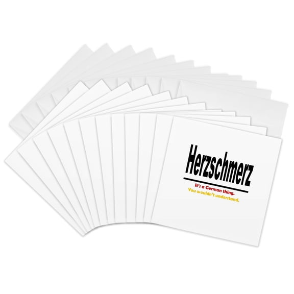3drose, Herzschmerz - Its a German Thing. You Wouldnt Understand., 12 Greeting Cards with Envelopes