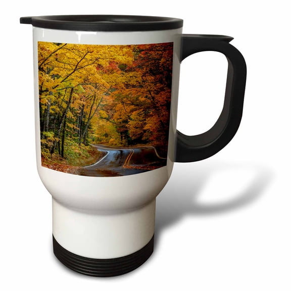 3drose, Highway 41 Covered Roadway, Copper Harbor, Upper Peninsula, Mi, Usa, 14oz Stainless Steel Travel Mug