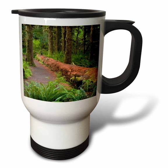 3drose, Hoh Rainforest, Olympic Np, Washington - Us48 Rkl0013 - Raymond Klass, 14oz Stainless Steel Travel Mug