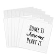 3drose, Home Is Where My Heart Is. Black Lettering on White Background ...