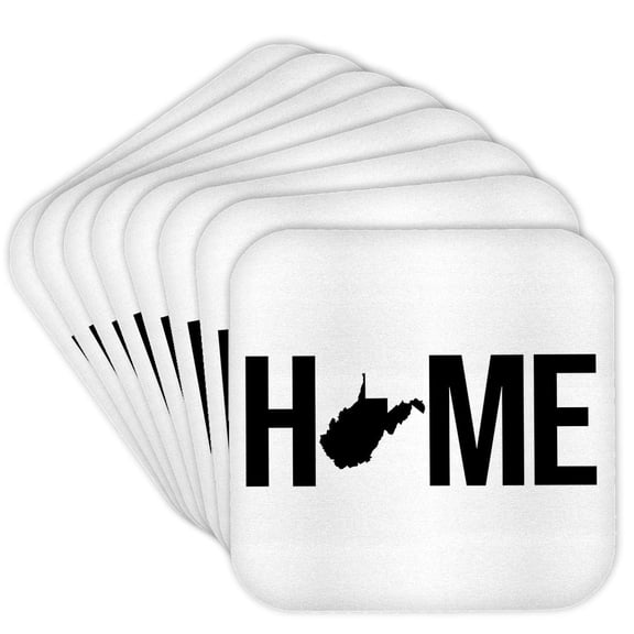 3drose, Home with West Virginia State as the O. White Background., Set of 8 Coasters - Soft