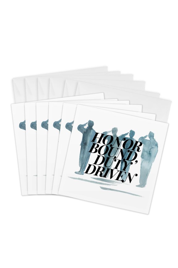 , Honor Bound Duty Driven, 6 Greeting Cards with Envelopes