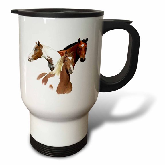 3drose, Horses, 14oz Stainless Steel Travel Mug