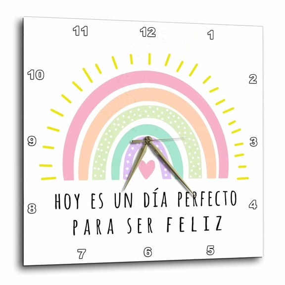 3drose, Hoy Es Un Dia Perfecto Para Ser Feliz - Cute Happy Spanish Quote, 10x10 Wall Clock